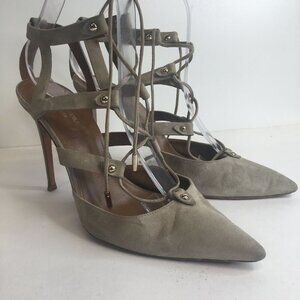 Aquazzura Suede Lace-Up Pumps Size 38